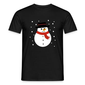 Bonhomme de neige avec des flocons de neige - T-shirt homme - noir - Devant - AI Model Male 178 light (178cm)