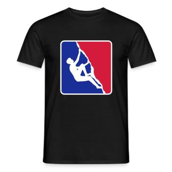 quadrat rot blau logo freeclimber gipfelstuermer k - Männer T-Shirt - Schwarz - Vorne - AI Model Male 178 light (178cm)