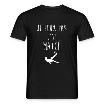 Je peux pas j'ai match - T-shirt homme - noir - Devant - AI Model Male 178 light (178cm)