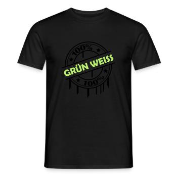 100_gruen_weiss - Männer T-Shirt - Schwarz - Vorne - AI Model Male 178 light (178cm)