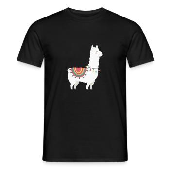 Lama - Männer T-Shirt - Schwarz - Vorne - AI Model Male 178 light (178cm)