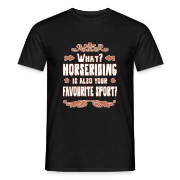 Reiten Reitsport Pferd Geschenk Mädchen - Männer T-Shirt - Schwarz - Vorne - AI Model Male 178 light (178cm)