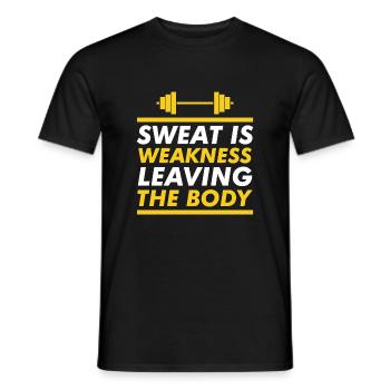 La sueur est une faiblesse qui quitte le corps - T-shirt homme - noir - Devant - AI Model Male 178 light (178cm)