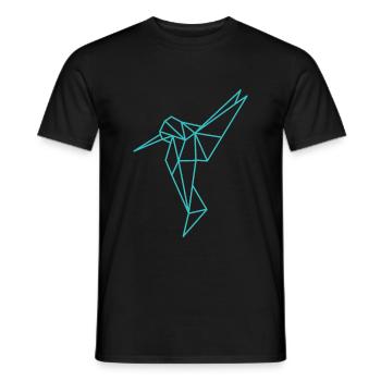 Hummingbird Geometric Line - Men's T-Shirt - black - Front - AI Model Male 178 light (178cm)