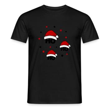 ho ho ho 02 - Men's T-Shirt - black - Front - AI Model Male 178 light (178cm)