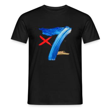 7 - Männer T-Shirt - Schwarz - Vorne - AI Model Male 178 light (178cm)