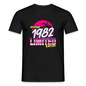 Geburtstag 1982 40.Geburtstag Männer und Frauen - Männer T-Shirt - Schwarz - Vorne - AI Model Male 178 light (178cm)