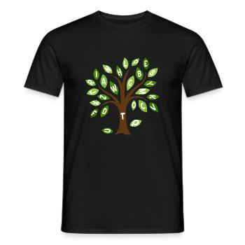 Alphabet leaf tree - Men's T-Shirt - black - Front - AI Model Male 178 light (178cm)