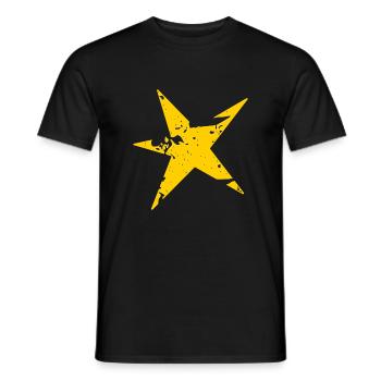 Gelber Vintage Stern - Männer T-Shirt - Schwarz - Vorne - AI Model Male 178 light (178cm)