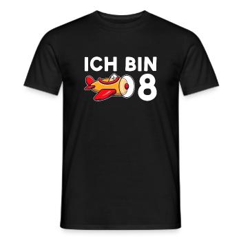 8. Geburtstag Flugzeug 8 Jahre Geschenk - Männer T-Shirt - Schwarz - Vorne - AI Model Male 178 light (178cm)
