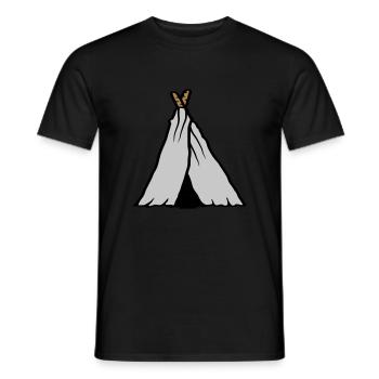 Primitive Tent Excursion Trip - Men's T-Shirt - black - Front - AI Model Male 178 light (178cm)