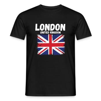 Vintage London England funny quote Kingdom Souv - Men's T-Shirt - black - Front - AI Model Male 178 light (178cm)