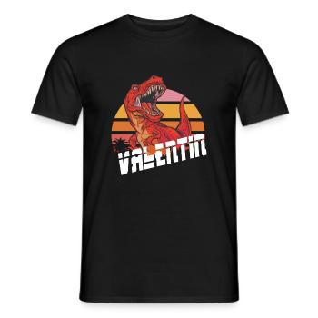 VALENTIN - Schöner Jungen Name mit T-REX Dino - Männer T-Shirt - Schwarz - Vorne - AI Model Male 178 light (178cm)