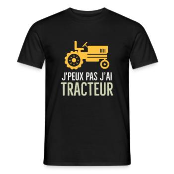 Tracteur - T-shirt homme - noir - Devant - AI Model Male 178 light (178cm)
