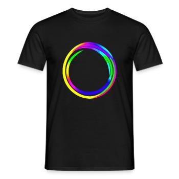Rainbow dégradé coloré cool rétro tendance Art 4 - T-shirt homme - noir - Devant - AI Model Male 178 light (178cm)