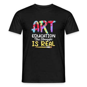 Éducation artistique La lutte est un vrai professeur d’art Pro - T-shirt homme - noir - Devant - AI Model Male 178 light (178cm)