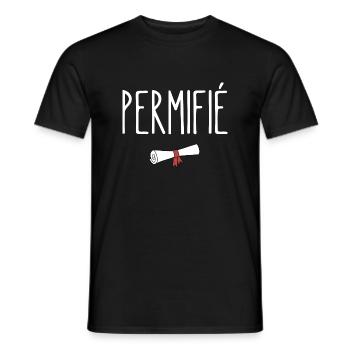 permifié - T-shirt homme - noir - Devant - AI Model Male 178 light (178cm)