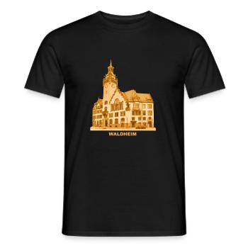 Waldheim Rathaus - Männer T-Shirt - Schwarz - Vorne - AI Model Male 178 light (178cm)