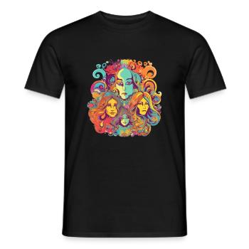 The 70s - Men's T-Shirt - black - Front - AI Model Male 178 light (178cm)