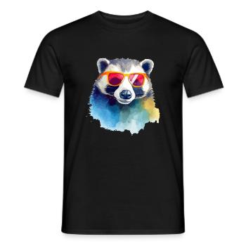 Keke der Dachs - Männer T-Shirt - Schwarz - Vorne - AI Model Male 178 light (178cm)