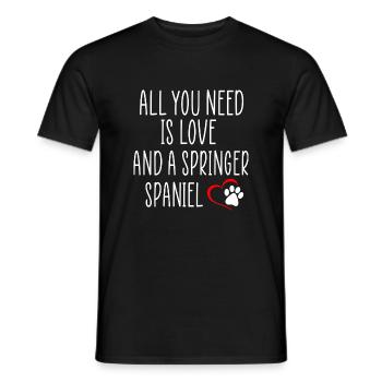 Springer spaniel quotes - Men's T-Shirt - black - Front - AI Model Male 178 light (178cm)