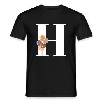 Buchstabe h Geburtstagsballon - Männer T-Shirt - Schwarz - Vorne - AI Model Male 178 light (178cm)