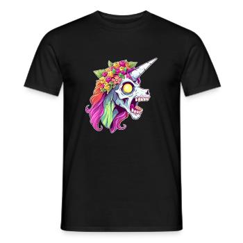 Zombicorn Zombie Unicorn Halloween - Männer T-Shirt - Schwarz - Vorne - AI Model Male 178 light (178cm)