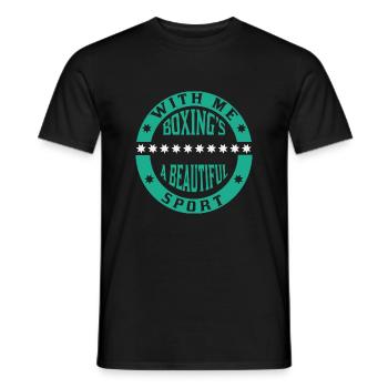 Boxing Threads 12 - Männer T-Shirt - Schwarz - Vorne - AI Model Male 178 light (178cm)