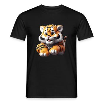 Tiger Child - Men's T-Shirt - black - Front - AI Model Male 178 light (178cm)