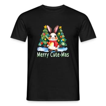 Joyeux lapin mignon - T-shirt homme - noir - Devant - AI Model Male 178 light (178cm)