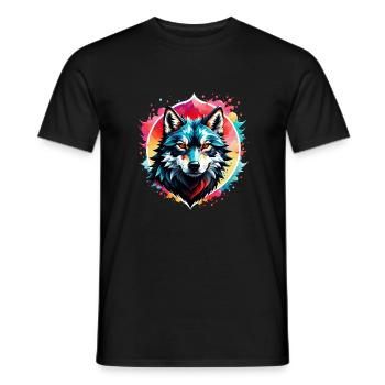 Wolf Tattoo - Men's T-Shirt - black - Front - AI Model Male 178 light (178cm)