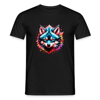 Wolf Tattoo - Men's T-Shirt - black - Front - AI Model Male 178 light (178cm)