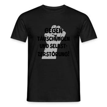 gegen täuschungen - Männer T-Shirt - Schwarz - Vorne - AI Model Male 178 light (178cm)