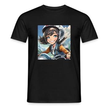 Motorrad fahren ist eine Leidenschaft - Männer T-Shirt - Schwarz - Vorne - AI Model Male 178 light (178cm)
