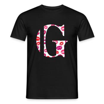 Buchstabe g küsst sich - Männer T-Shirt - Schwarz - Vorne - AI Model Male 178 light (178cm)