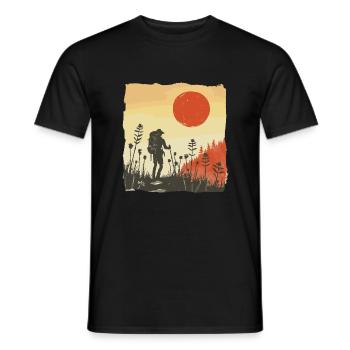 Randonnée, Randonnée, Montagnes, Nature, Camping, Sommet, Alpes - T-shirt homme - noir - Devant - AI Model Male 178 light (178cm)