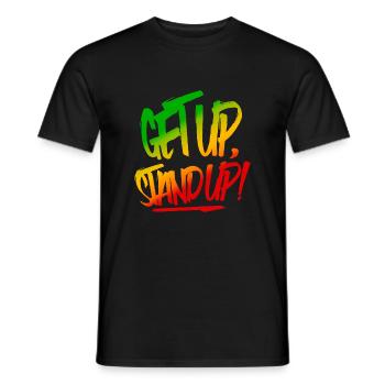 Get Up Stand Up Rasta Colors - Men's T-Shirt - black - Front - AI Model Male 178 light (178cm)