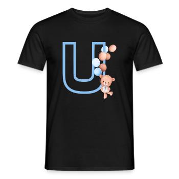 Blue Letter u Bear - Men's T-Shirt - black - Front - AI Model Male 178 light (178cm)