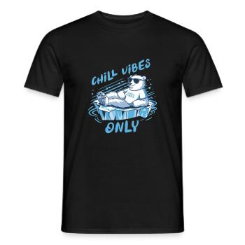 Chill Vibes Only - Tranquil Polar Bear - Men's T-Shirt - black - Front - AI Model Male 178 light (178cm)