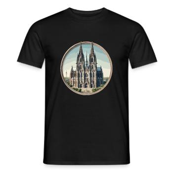 Cathédrale de Cologne - T-shirt homme - noir - Devant - AI Model Male 178 light (178cm)