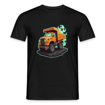 Spooky Construction Trucks Halloween Costume - Men's T-Shirt - black - Front - AI Model Male 178 light (178cm)
