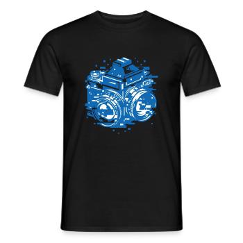 Binäre Glitch-Kamera - Retro Digitalfotografie A - Männer T-Shirt - Schwarz - Vorne - AI Model Male 178 light (178cm)