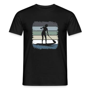 Stand up paddling - Men's T-Shirt - black - Front - AI Model Male 178 light (178cm)