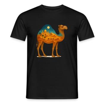 camel desert - Men's T-Shirt - black - Front - AI Model Male 178 light (178cm)
