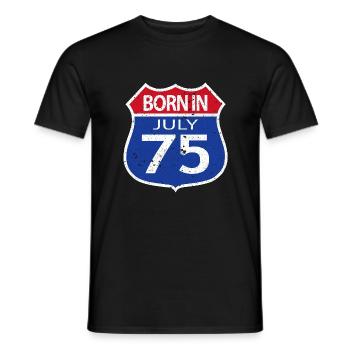 Geboren im Juli 1975 - Männer T-Shirt - Schwarz - Vorne - AI Model Male 178 light (178cm)
