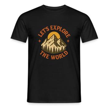 Lets explore the World - Men's T-Shirt - black - Front - AI Model Male 178 light (178cm)