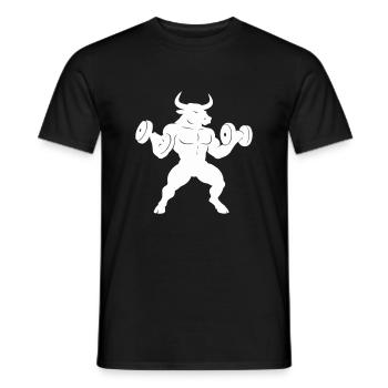 stier muskeln - Männer T-Shirt - Schwarz - Vorne - AI Model Male 178 light (178cm)
