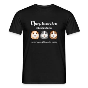 Meerschweinchen sind wie Kartoffelchips - Männer T-Shirt - Schwarz - Vorne - AI Model Male 178 light (178cm)