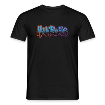 Stadt Hamburg Graffiti - Männer T-Shirt - Schwarz - Vorne - AI Model Male 178 light (178cm)