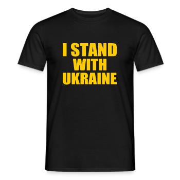 I stand with ukraine - T-shirt homme - noir - Devant - AI Model Male 178 light (178cm)